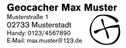 Geocachingstempel Motiv Standort GRÜN BLAU